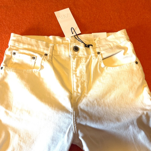 Zara oyster white high rise bootcut cropped jeans NWT - Picture 6 of 12